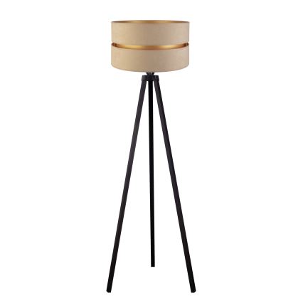 Duolla - Lattialamppu DUO 1xE27/60W/230V halkaisija 44 cm beige/wenge