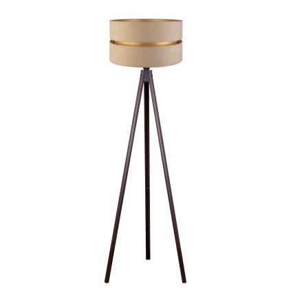 Duolla - Lattialamppu DUO 1xE27/60W/230V halkaisija 44 cm beige/wenge