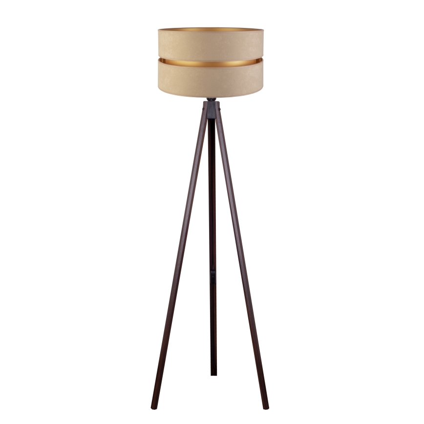 Duolla - Lattialamppu DUO 1xE27/60W/230V halkaisija 44 cm beige/wenge
