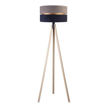 Duolla - Lattialamppu DUO 1xE27/60W/230V halkaisija 44 cm harmaa/sininen/beige
