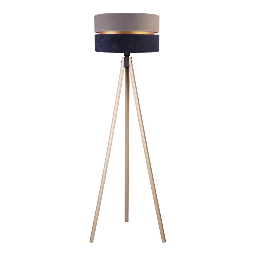 Duolla - Lattialamppu DUO 1xE27/60W/230V halkaisija 44 cm harmaa/sininen/beige