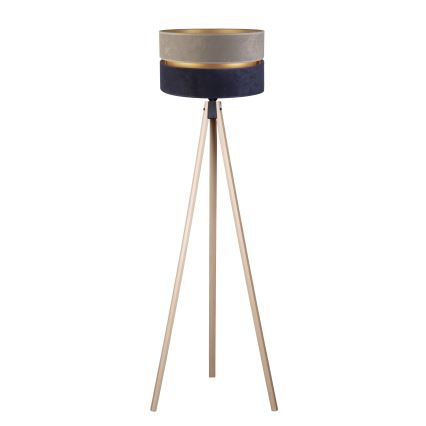 Duolla - Lattialamppu DUO 1xE27/60W/230V halkaisija 44 cm harmaa/sininen/beige