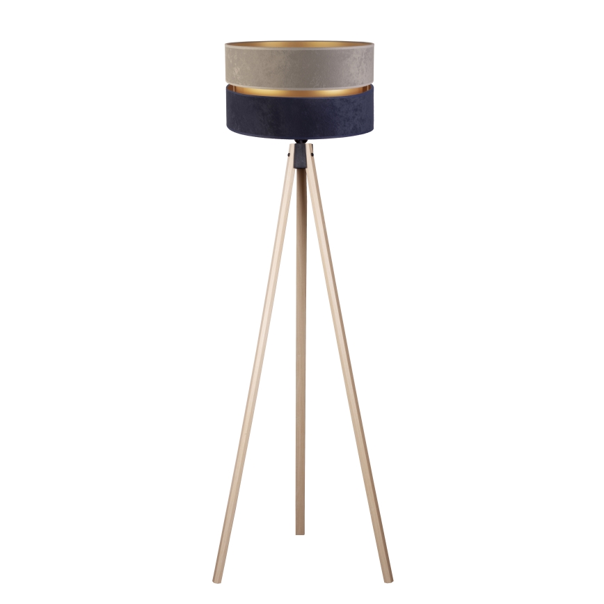 Duolla - Lattialamppu DUO 1xE27/60W/230V halkaisija 44 cm harmaa/sininen/beige