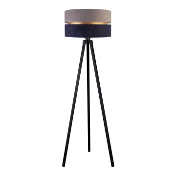 Duolla - Lattialamppu DUO 1xE27/60W/230V halkaisija 44 cm harmaa/sininen/wenge