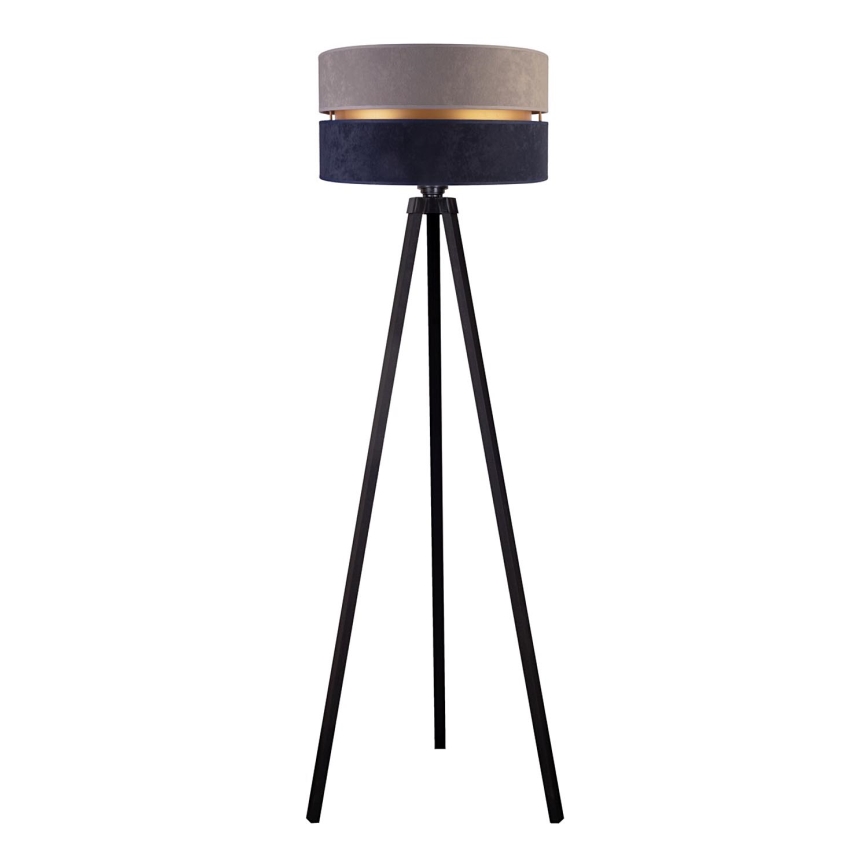 Duolla - Lattialamppu DUO 1xE27/60W/230V halkaisija 44 cm harmaa/sininen/wenge