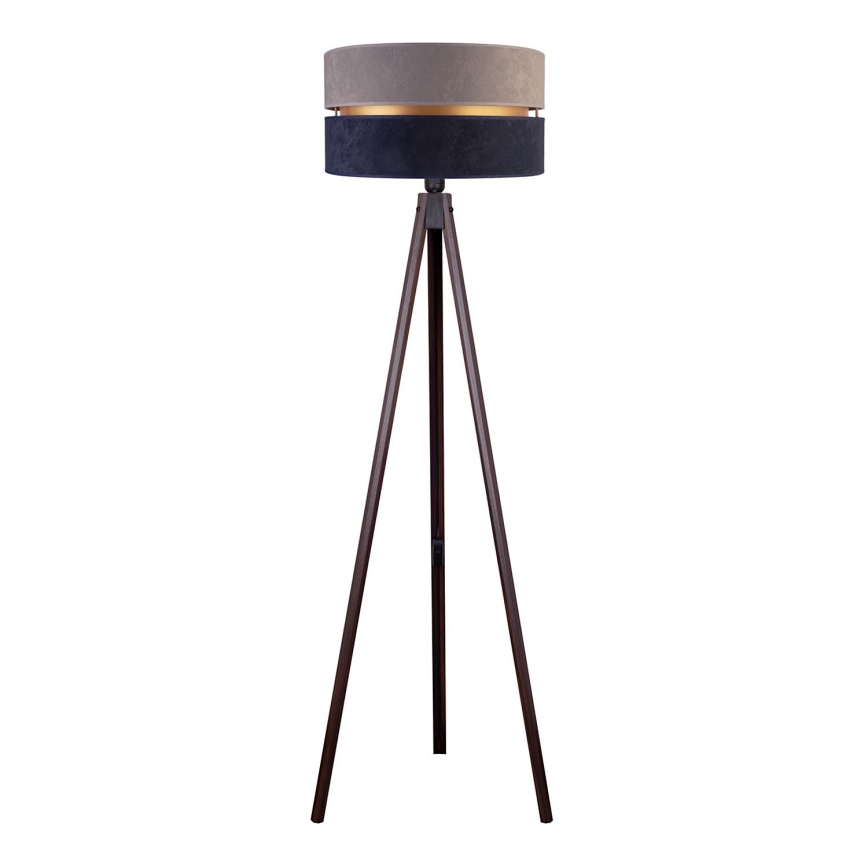 Duolla - Lattialamppu DUO 1xE27/60W/230V halkaisija 44 cm harmaa/sininen/wenge