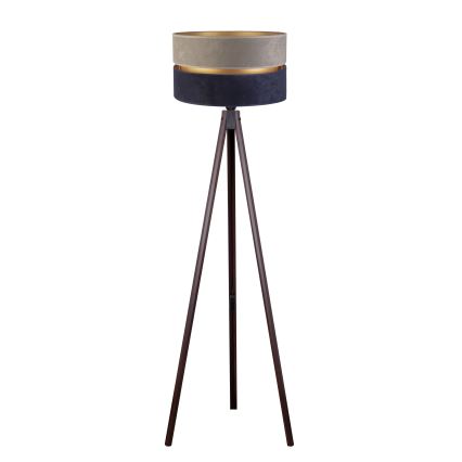 Duolla - Lattialamppu DUO 1xE27/60W/230V halkaisija 44 cm harmaa/sininen/wenge