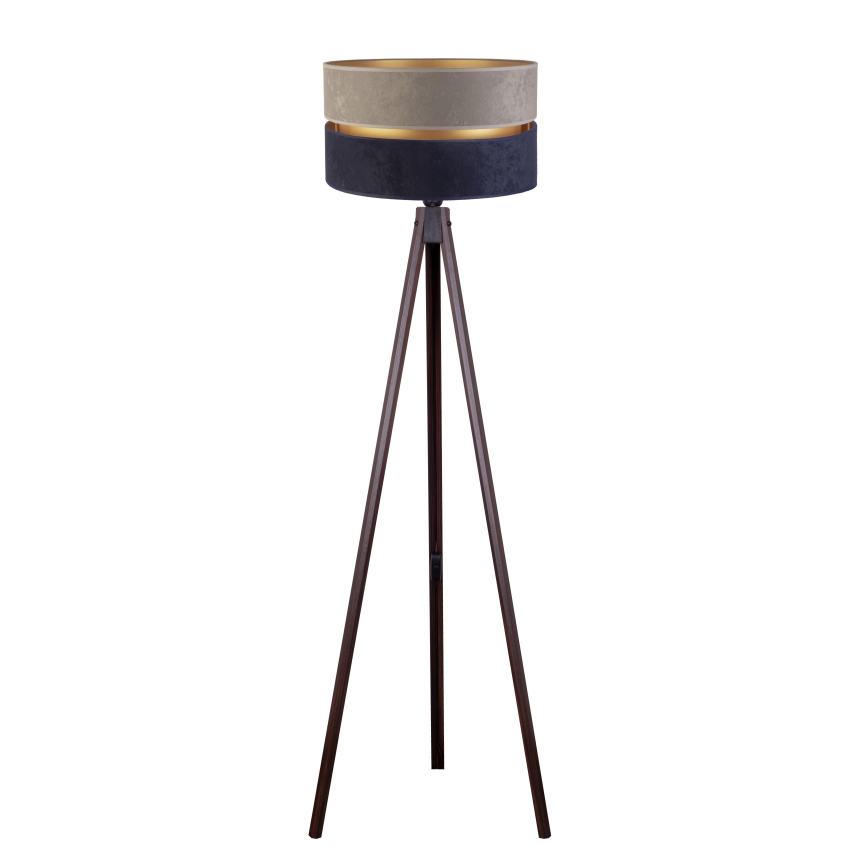 Duolla - Lattialamppu DUO 1xE27/60W/230V halkaisija 44 cm harmaa/sininen/wenge