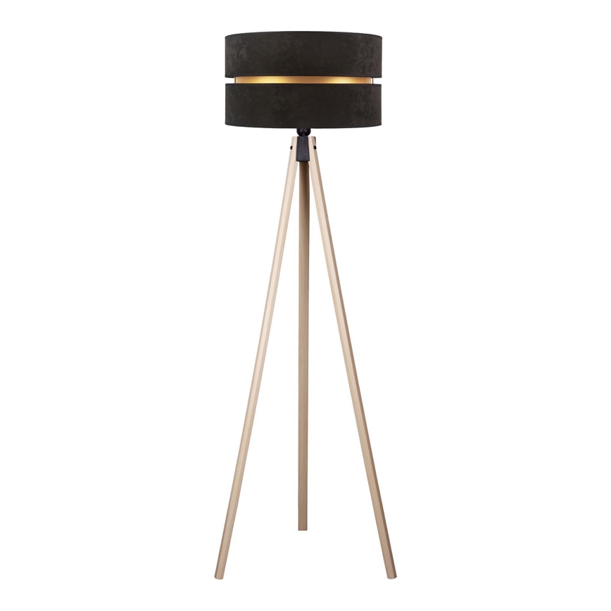 Duolla - Lattialamppu DUO 1xE27/60W/230V halkaisija 44 cm musta/beige