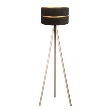 Duolla - Lattialamppu DUO 1xE27/60W/230V halkaisija 44 cm musta/beige