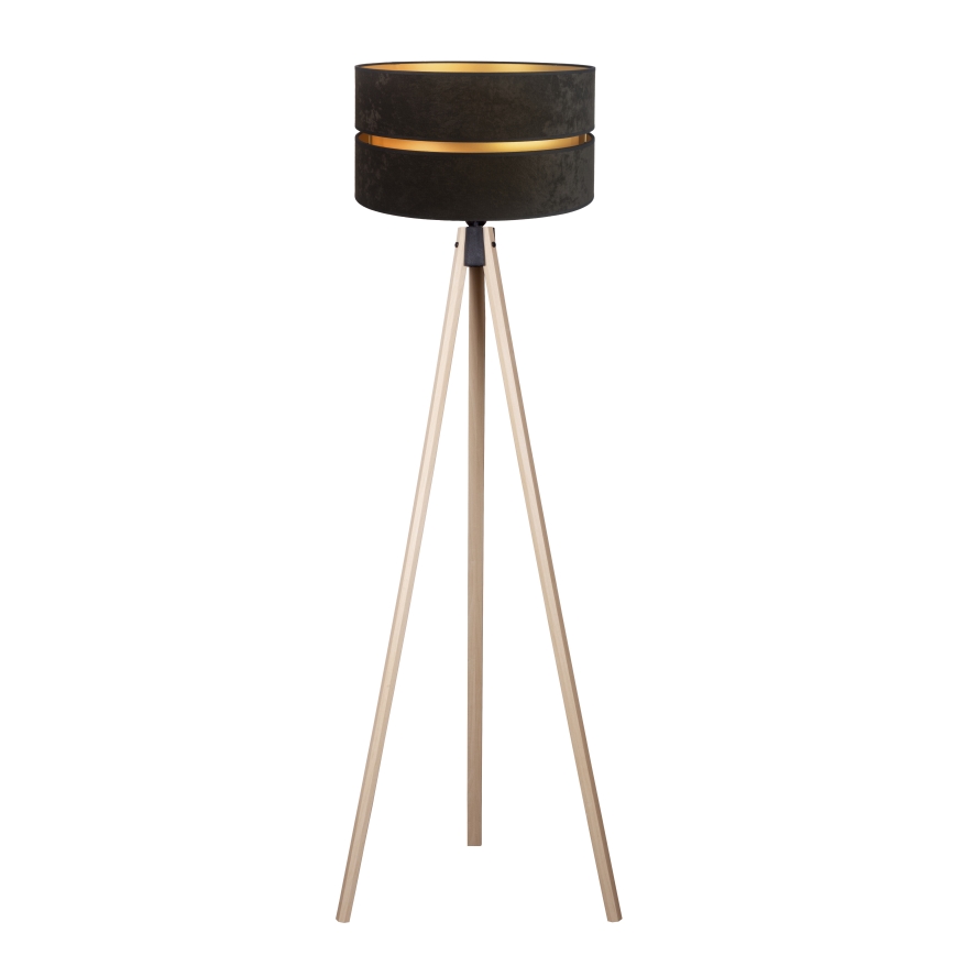 Duolla - Lattialamppu DUO 1xE27/60W/230V halkaisija 44 cm musta/beige
