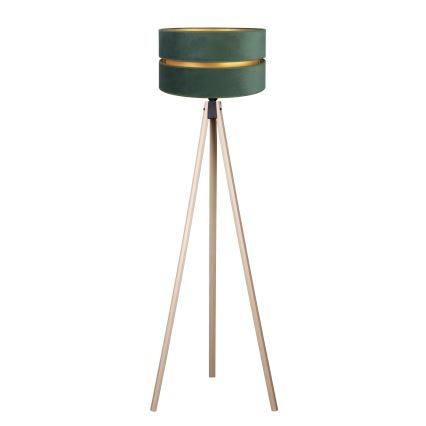 Duolla - Lattialamppu DUO 1xE27/60W/230V halkaisija 44 cm vihreä/beige