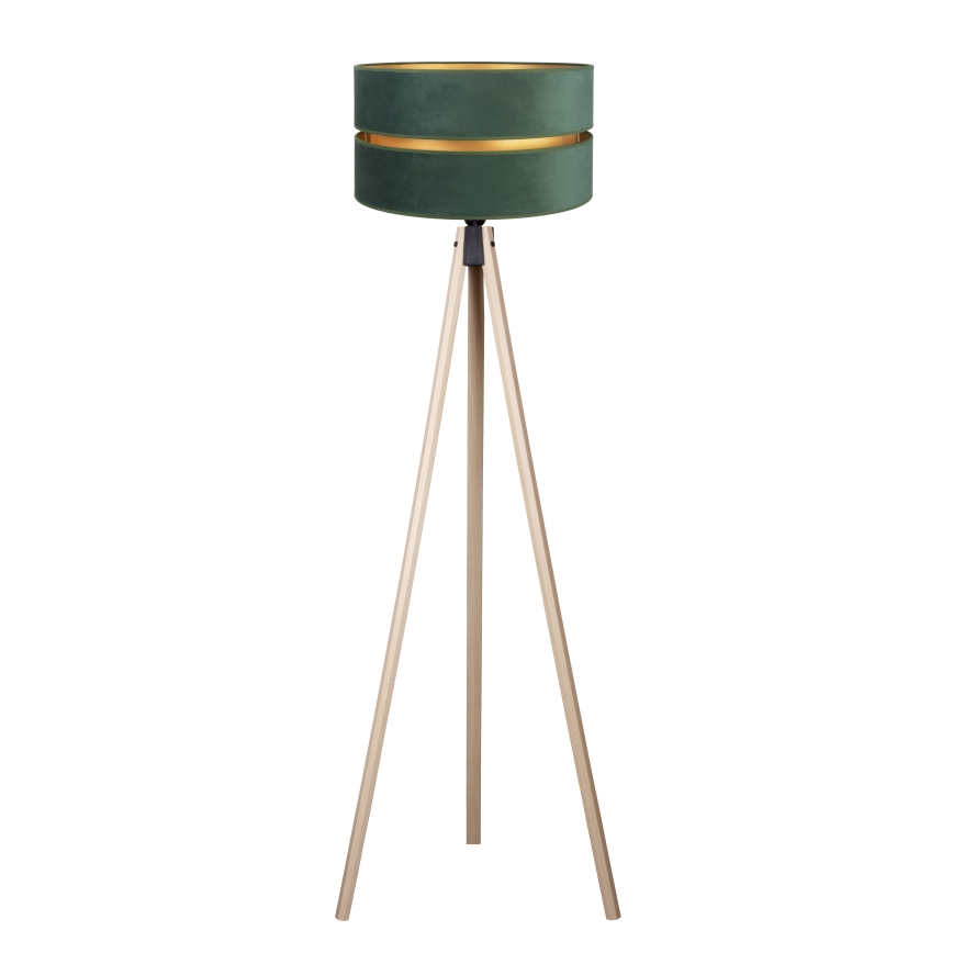 Duolla - Lattialamppu DUO 1xE27/60W/230V halkaisija 44 cm vihreä/beige
