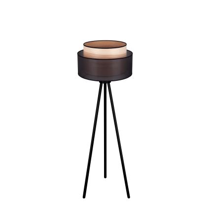 Duolla - Lattialamppu WOOD BOHO 1xE27/15W/230V halkaisija 45 cm musta/beige