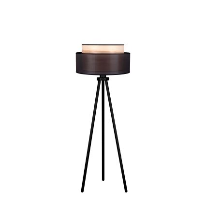 Duolla - Lattialamppu WOOD BOHO 1xE27/15W/230V halkaisija 45 cm musta/beige