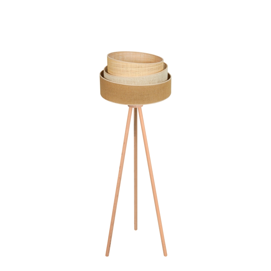 Duolla - Lattialamppu YUTE TRIO 1xE27/15W/230V halkaisija 45 cm ruskea/harmaa/beige