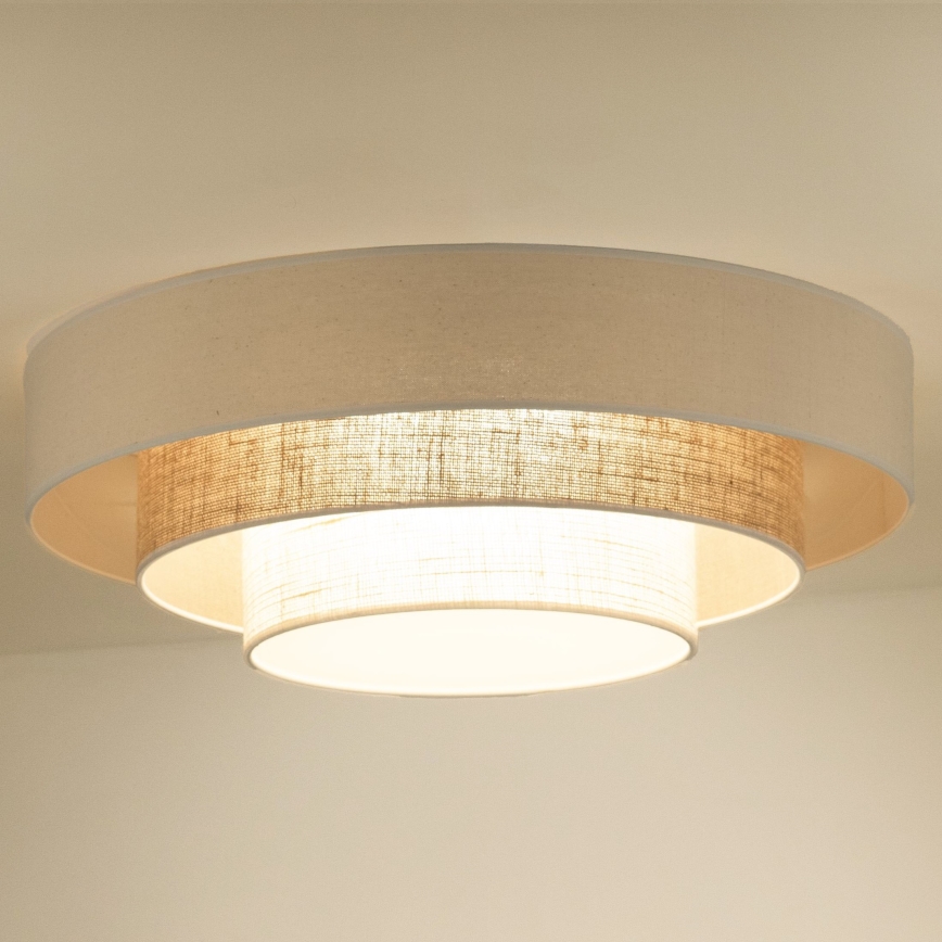 Duolla - LED-kattovalaisin LUNETA LED/26W/230V halkaisija 60 cm 4000K kerma/ruskea