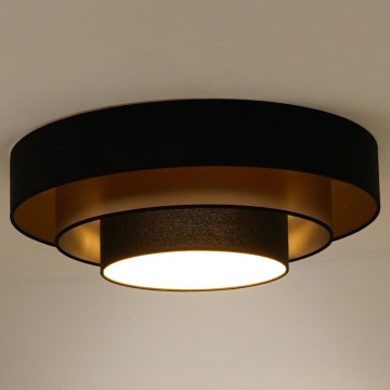Duolla - LED-kattovalaisin LUNETA LED/26W/230V halkaisija 60 cm 4000K musta/kulta