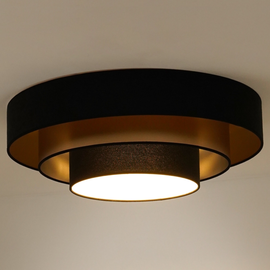 Duolla - LED-kattovalaisin LUNETA LED/26W/230V halkaisija 60 cm 4000K musta/kulta