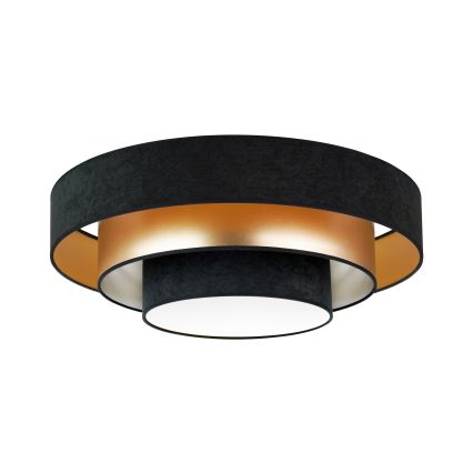 Duolla - LED-kattovalaisin LUNETA LED/26W/230V halkaisija 60 cm 4000K musta/kulta