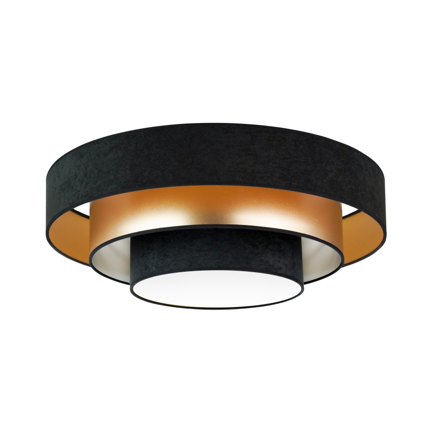 Duolla - LED-kattovalaisin LUNETA LED/26W/230V halkaisija 60 cm 4000K musta/kulta