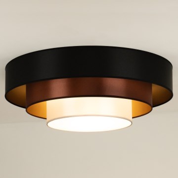 Duolla - LED-kattovalaisin LUNETA LED/26W/230V halkaisija 60 cm 4000K musta/kupari/valkoinen