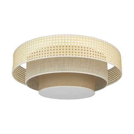 Duolla - LED-kattovalaisin LUNETA LED/26W/230V halkaisija 60 cm 4000K rottinki/beige/ruskea