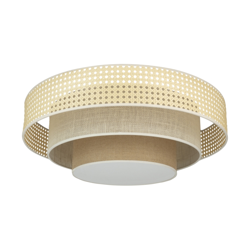 Duolla - LED-kattovalaisin LUNETA LED/26W/230V halkaisija 60 cm 4000K rottinki/beige/ruskea