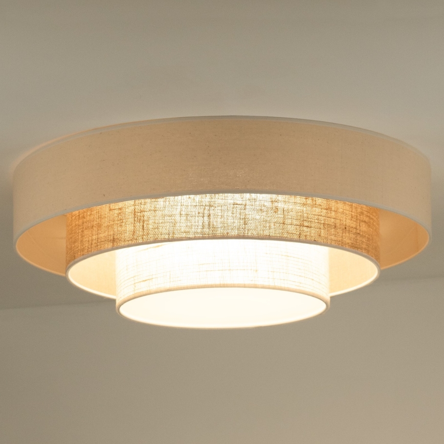 Duolla - LED-kattovalaisin LUNETA LED/26W/230V halkaisija 60 cm 4000K rottinki/beige/ruskea