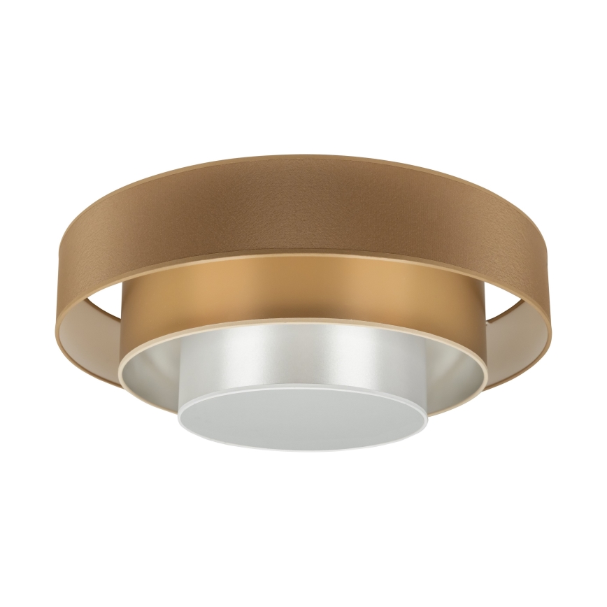 Duolla - LED-kattovalaisin LUNETA LED/26W/230V halkaisija 60 cm 4000K ruskea/kulta/valkoinen