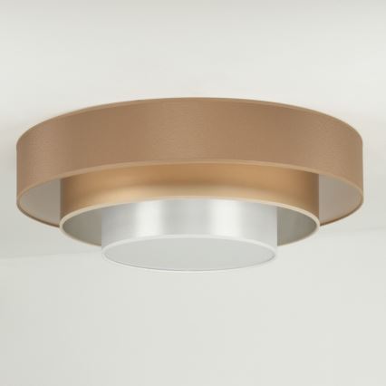 Duolla - LED-kattovalaisin LUNETA LED/26W/230V halkaisija 60 cm 4000K ruskea/kulta/valkoinen