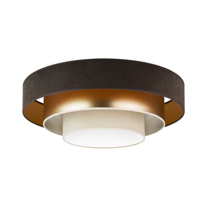 Duolla - LED-kattovalaisin LUNETA LED/26W/230V halkaisija 60 cm 4000K ruskea/kulta/kerma