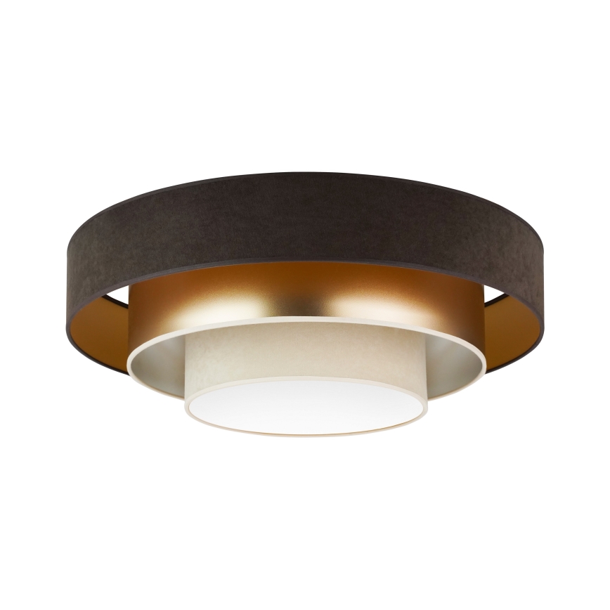Duolla - LED-kattovalaisin LUNETA LED/26W/230V halkaisija 60 cm 4000K ruskea/kulta/kerma