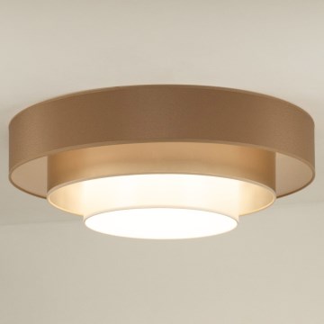 Duolla - LED-kattovalaisin LUNETA LED/26W/230V halkaisija 60 cm 4000K ruskea/kulta/valkoinen