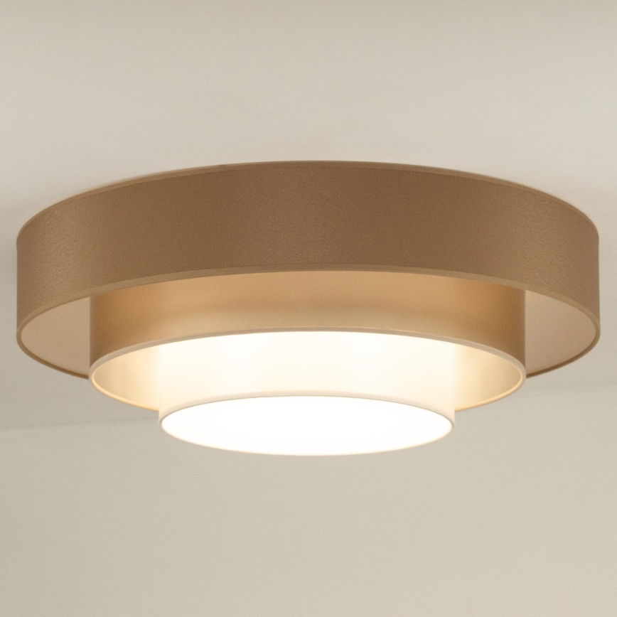 Duolla - LED-kattovalaisin LUNETA LED/26W/230V halkaisija 60 cm 4000K ruskea/kulta/valkoinen