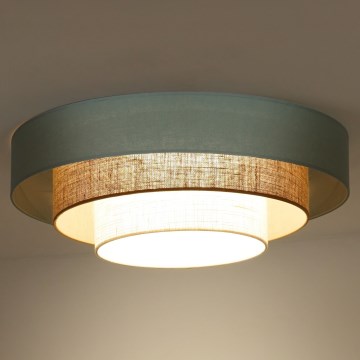 Duolla - LED-kattovalaisin LUNETA LED/26W/230V halkaisija 60 cm 4000K turkoosi/beige/kerma