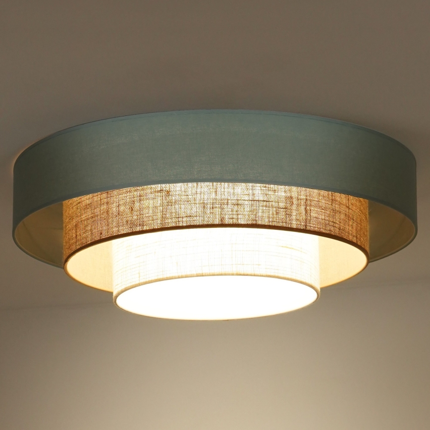 Duolla - LED-kattovalaisin LUNETA LED/26W/230V halkaisija 60 cm 4000K turkoosi/beige/kerma