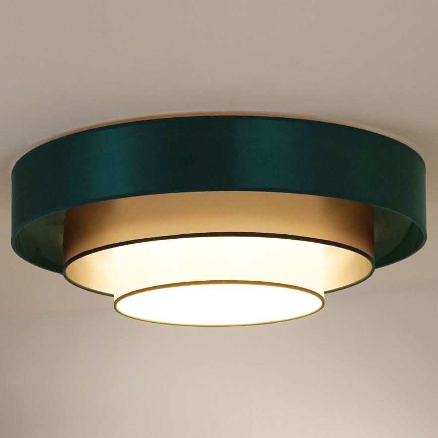 Duolla - LED-kattovalaisin LUNETA LED/26W/230V halkaisija 60 cm 4000K vihreä/kulta/valkoinen
