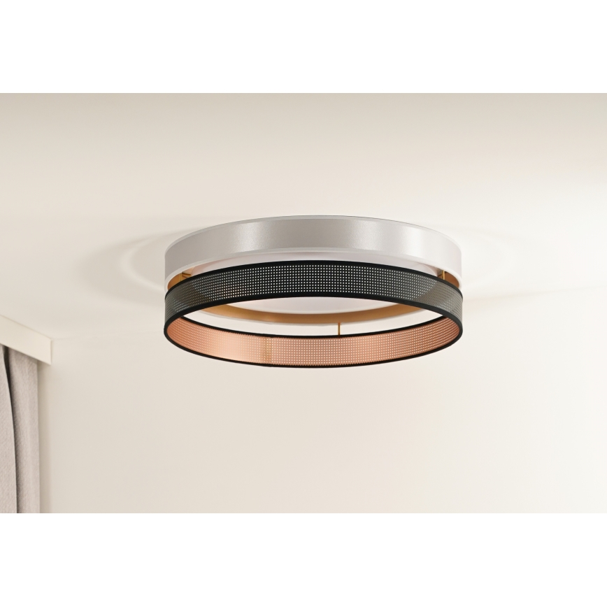 Duolla - LED-kattovalaisin ROLLER DUO SHINY LED/24W/230V halkaisija 45 cm hopea/musta
