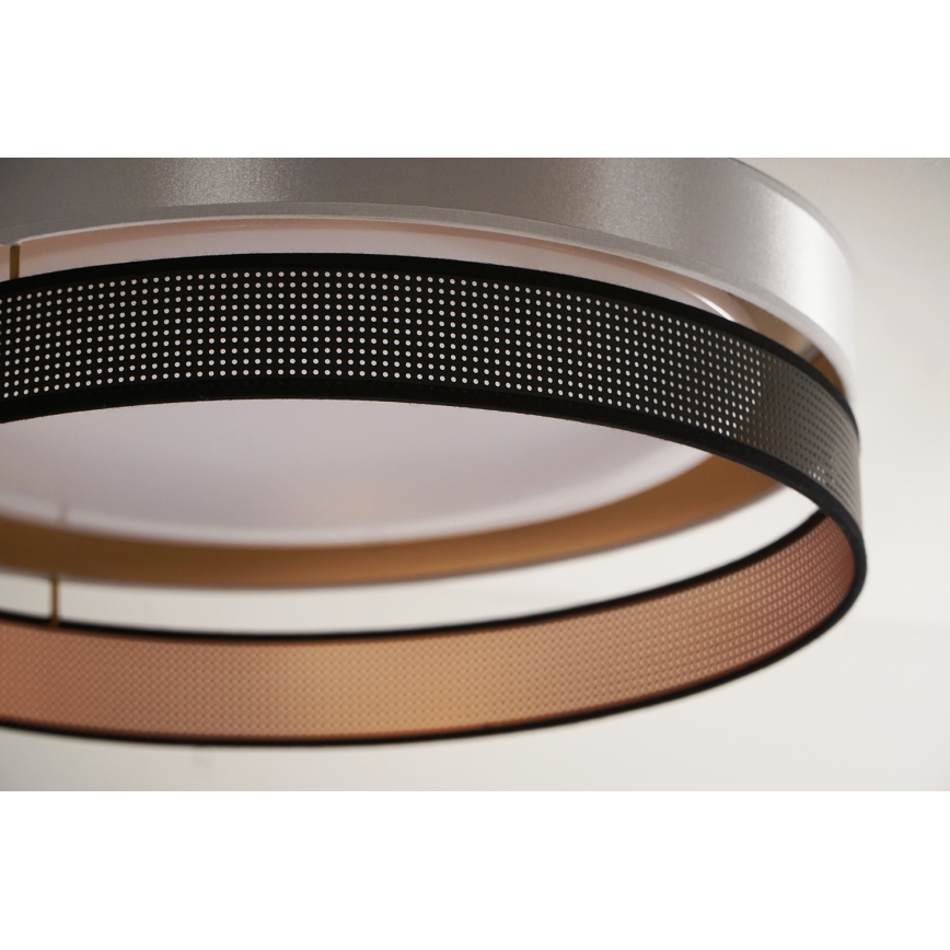 Duolla - LED-kattovalaisin ROLLER DUO SHINY LED/24W/230V halkaisija 45 cm hopea/musta