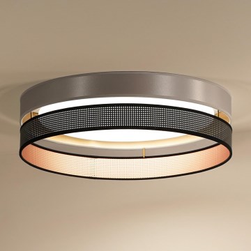 Duolla - LED-kattovalaisin ROLLER DUO SHINY LED/24W/230V halkaisija 45 cm hopea/musta