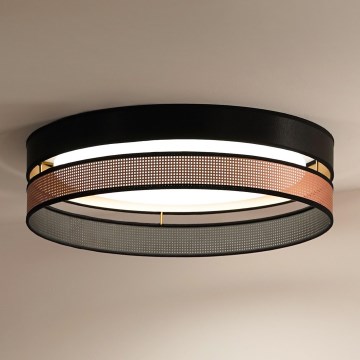 Duolla - LED-kattovalaisin ROLLER DUO SHINY LED/24W/230V halkaisija 45 cm musta/kupari