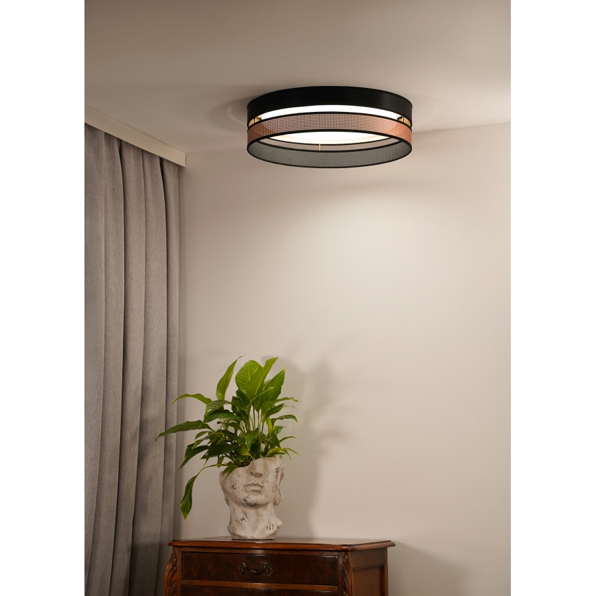 Duolla - LED-kattovalaisin ROLLER DUO SHINY LED/24W/230V halkaisija 45 cm musta/kupari
