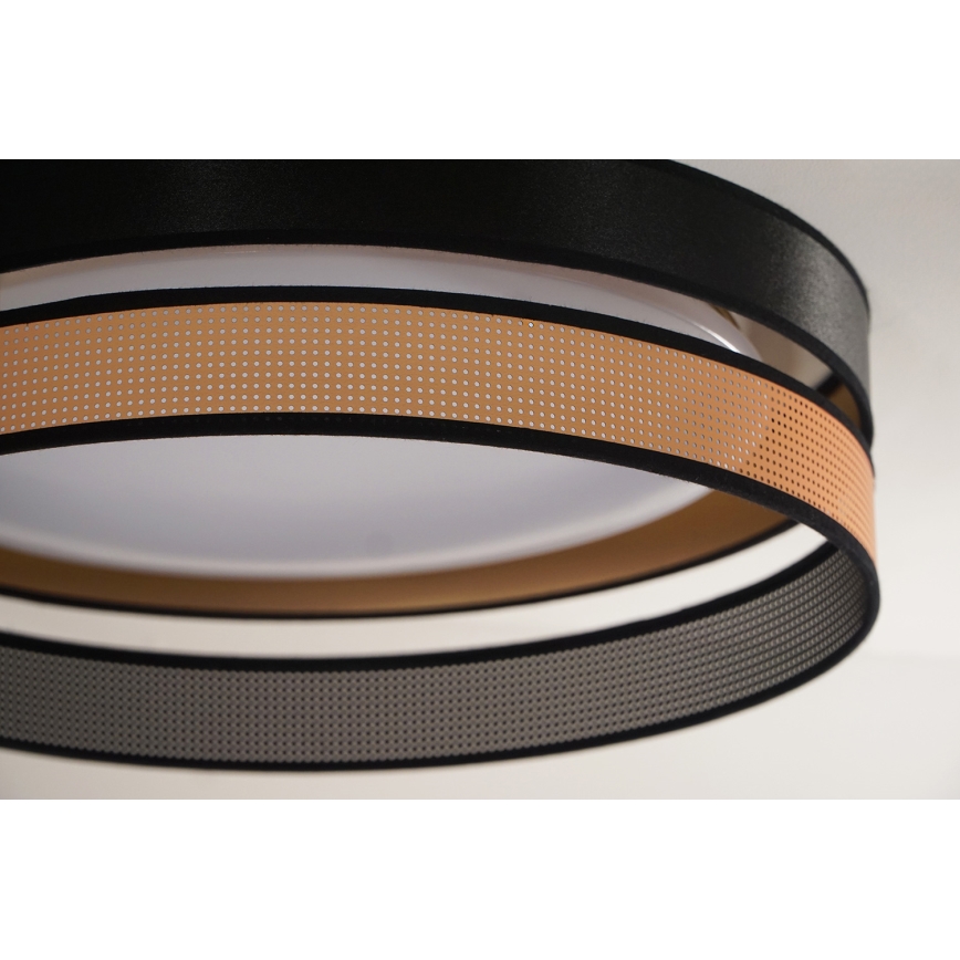 Duolla - LED-kattovalaisin ROLLER DUO SHINY LED/24W/230V halkaisija 45 cm musta/kupari