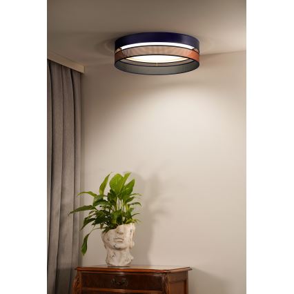 Duolla - LED-kattovalaisin ROLLER DUO SHINY LED/24W/230V halkaisija 45 cm sininen/kupari
