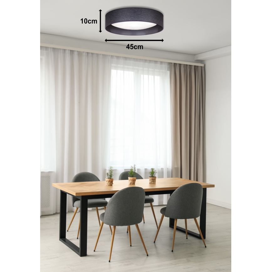 Duolla - LED-kattovalaisin ROLLER LED/24W/230V halkaisija 45 cm antrasiitti