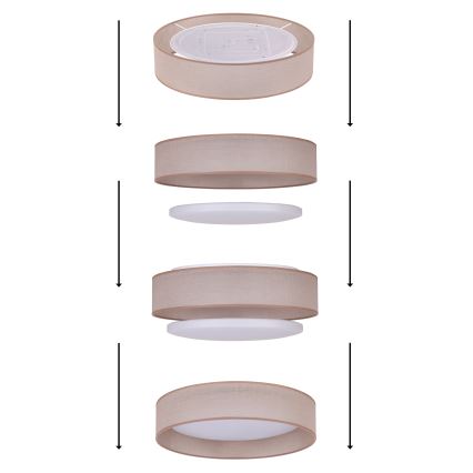 Duolla - LED-kattovalaisin ROLLER LED/24W/230V halkaisija 45 cm beige