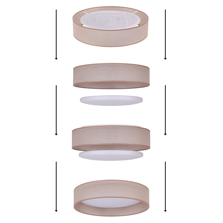 Duolla - LED-kattovalaisin ROLLER LED/24W/230V halkaisija 45 cm beige