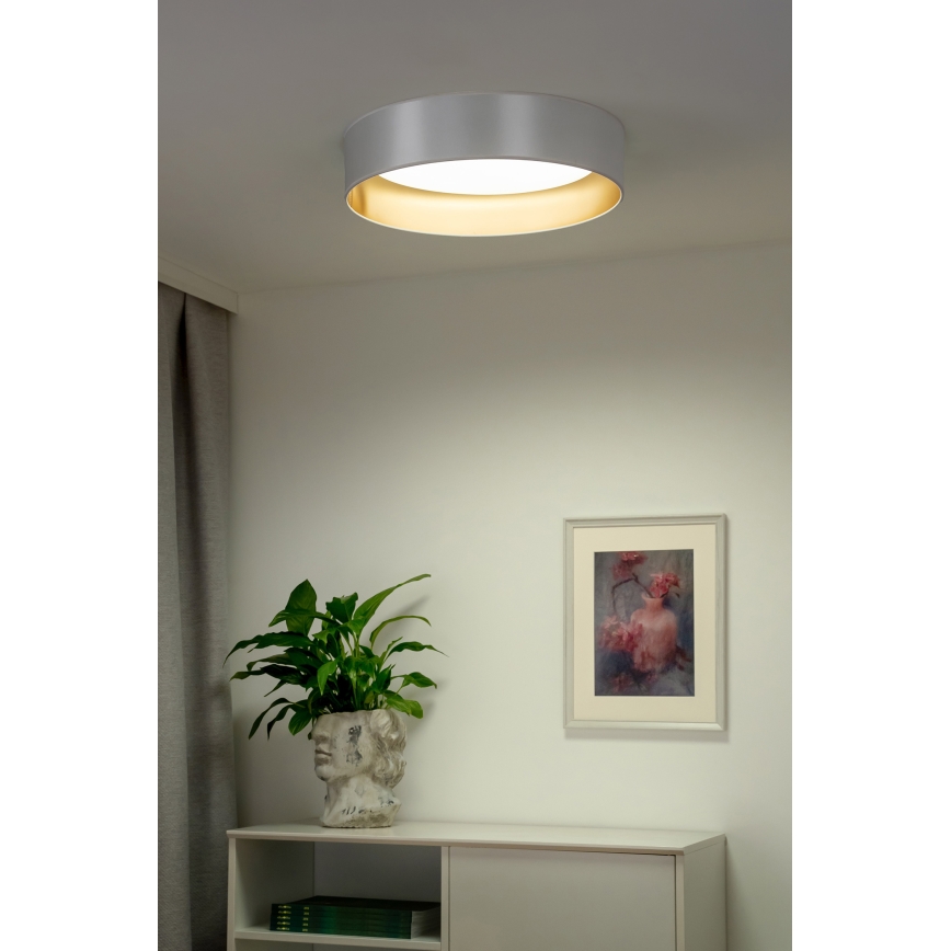Duolla - LED-kattovalaisin ROLLER LED/24W/230V halkaisija 45 cm hopea/kulta