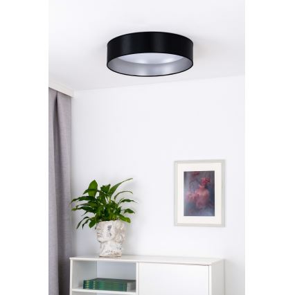 Duolla - LED-kattovalaisin ROLLER LED/24W/230V halkaisija 45 cm musta/hopea